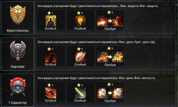 Astellia: Класс Воин подклассы